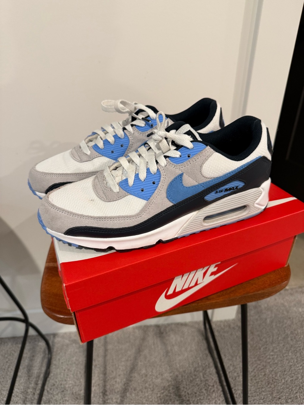 Nike Men’s Air Max Sneakers - White/Blue/Gray/Black